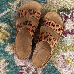 Reef Leopard Print Water Vista Slide Sandals